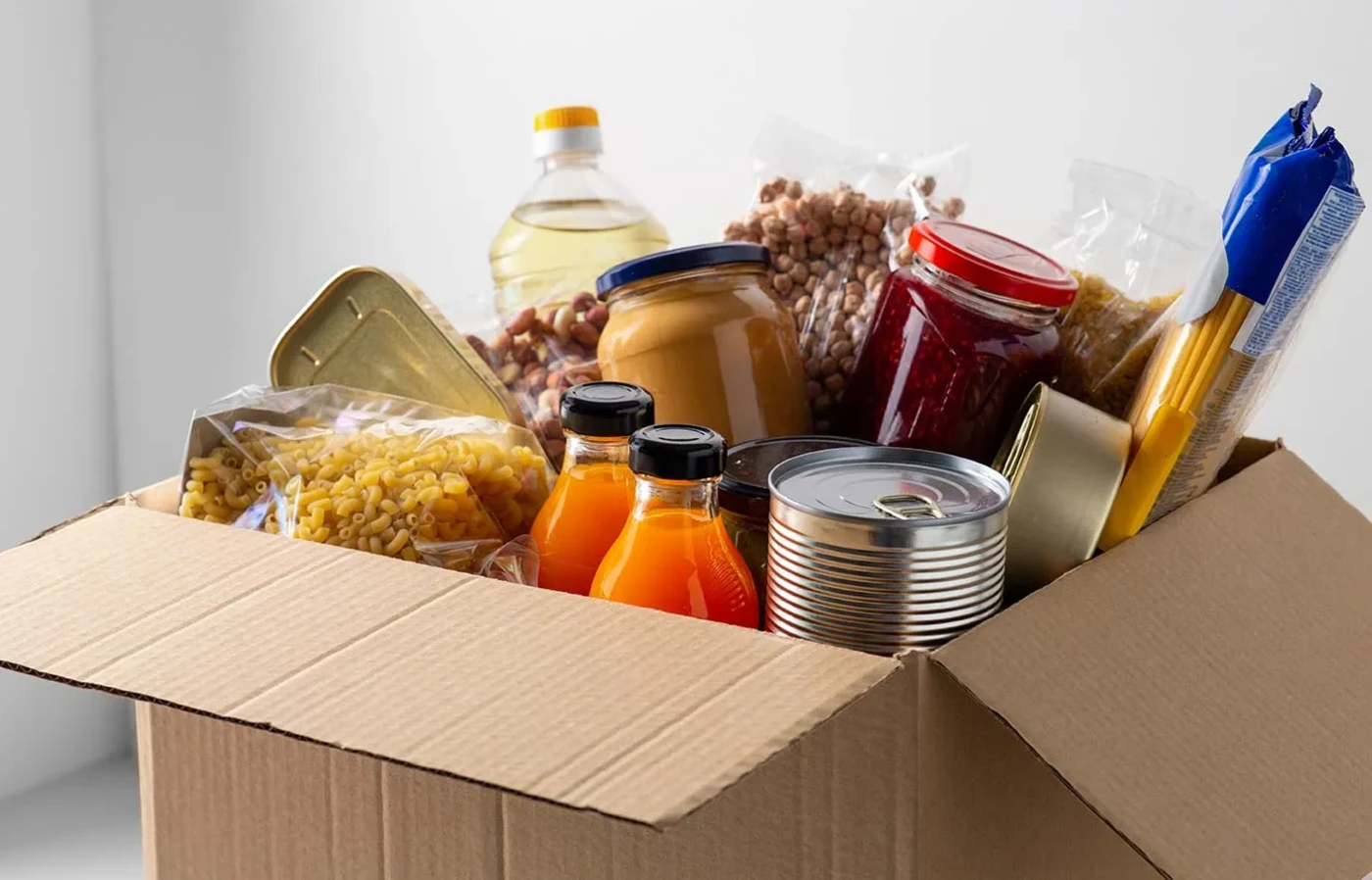 Box of canned goods