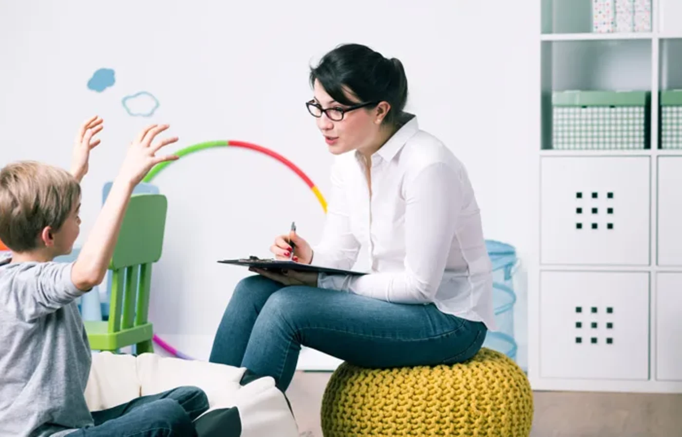 Therapist with child