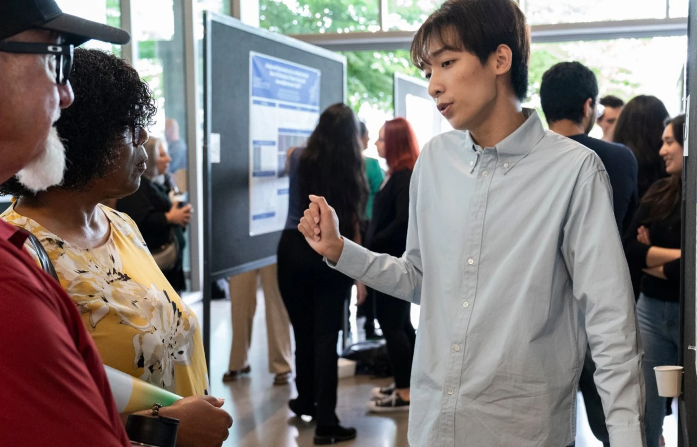 Student giving presentation