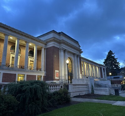 Memorial Union with clouds