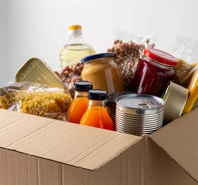 Box of canned goods