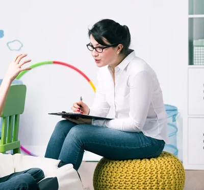 Therapist with child