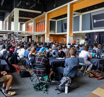 Students gathered for hackathon