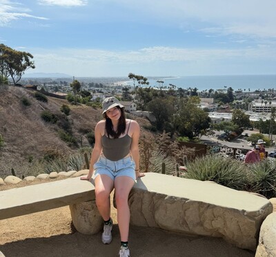 McKenna Crise poses for a photo at the Ventura Botanical Gardens during a road trip in Ventura, CA