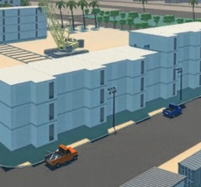 Computer rendering of a building