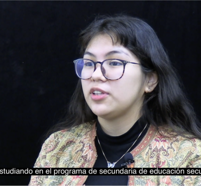 Frame of Jennifer Rincon Gonzalez from a YouTube video interview.