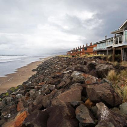 Oceanfront landowners in Neskowin, Ore., have chosen to use rock revetments, or rip-rap, to protect their properties from erosion.
