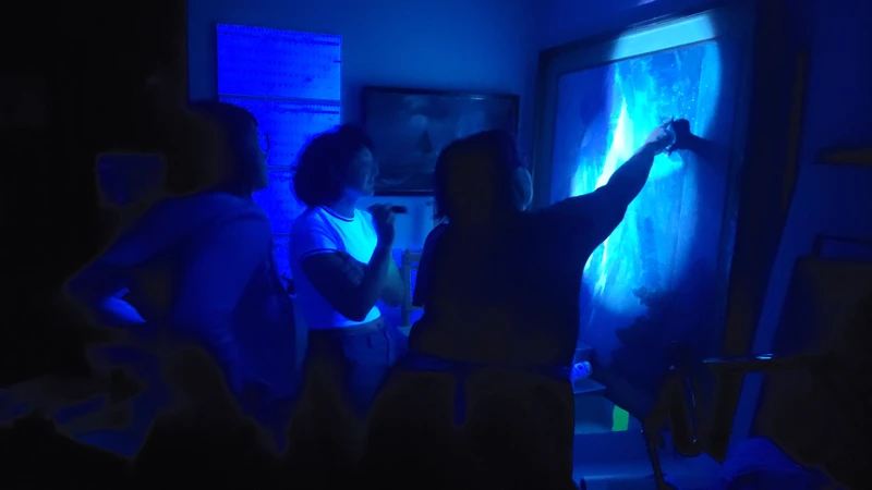 Blacklight on painting