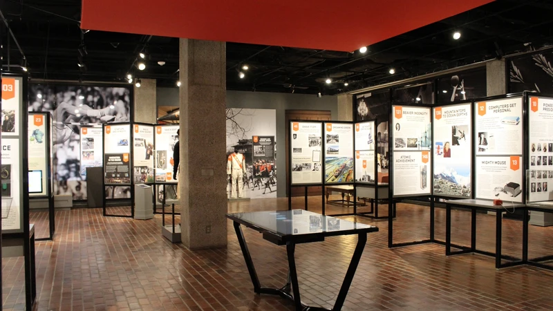 The touch table on display at the Oregon Historical Society Museum during the 150th anniversary in 2018.