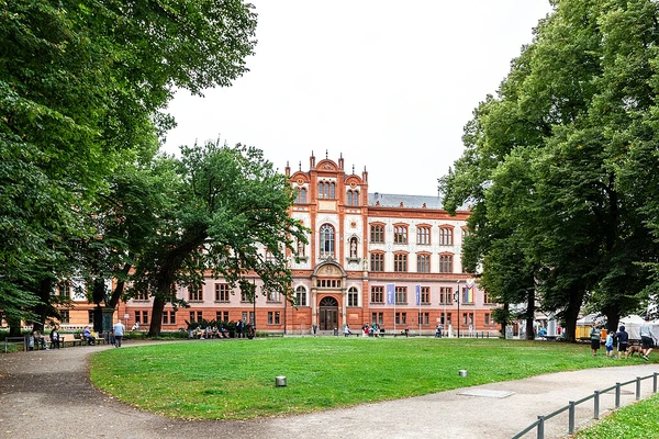 Impressive university building in Rostock, Germany.