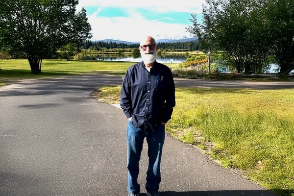 Man standing on road
