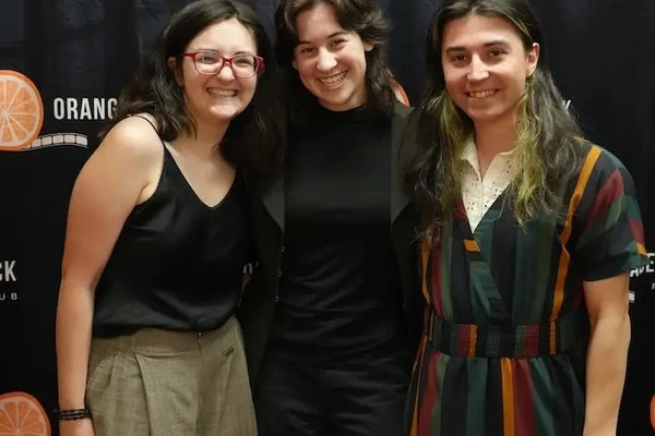 Film students at event