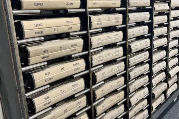 Shelves of documents