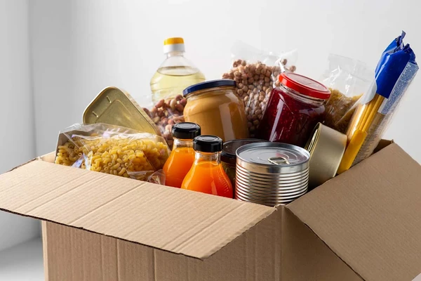 Box of canned goods