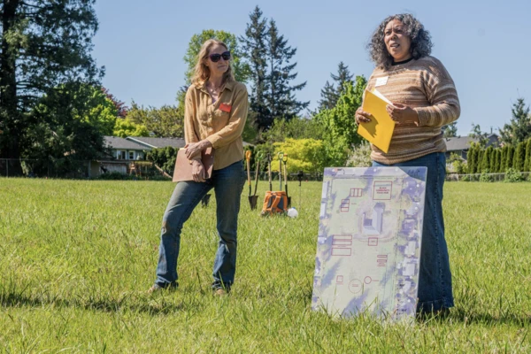 Pair of people in a field